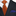 Orange patterned tie and blue pocket square on a suit jacket