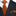 Black suit with orange patterned tie and pocket square