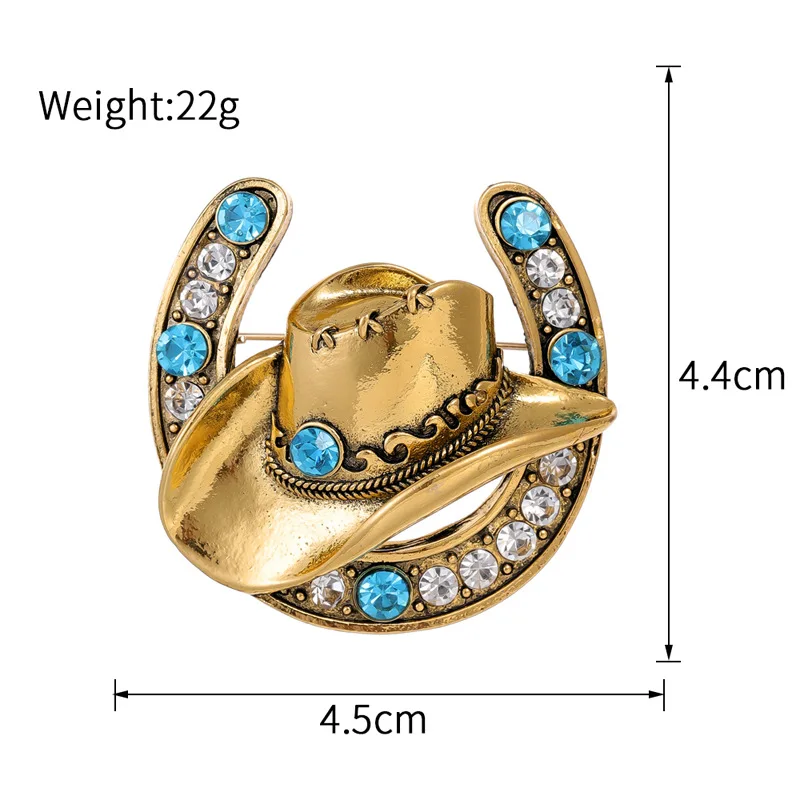 dimensions gold color cowboy hat lapel pin