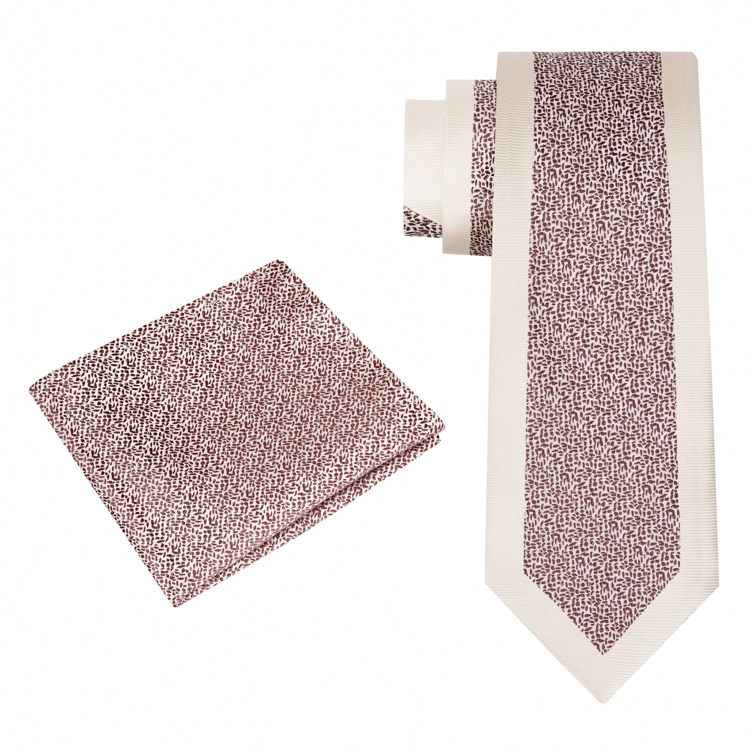 Alt View: Cream and Brown Tie and Square