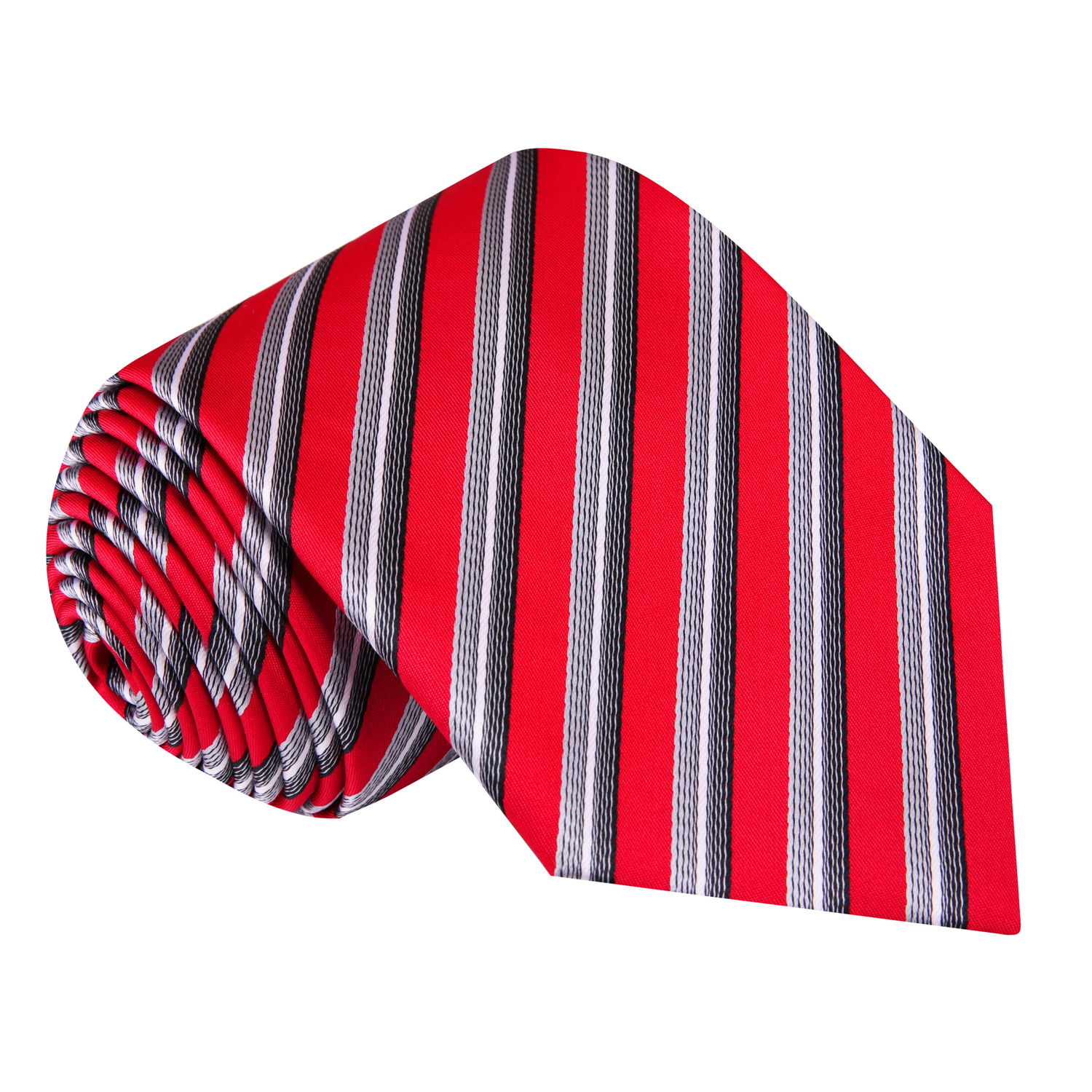 Red, Grey Stripe Tie  
