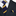 Dark Blue, Yellow Stripe Necktie and Matching Square
