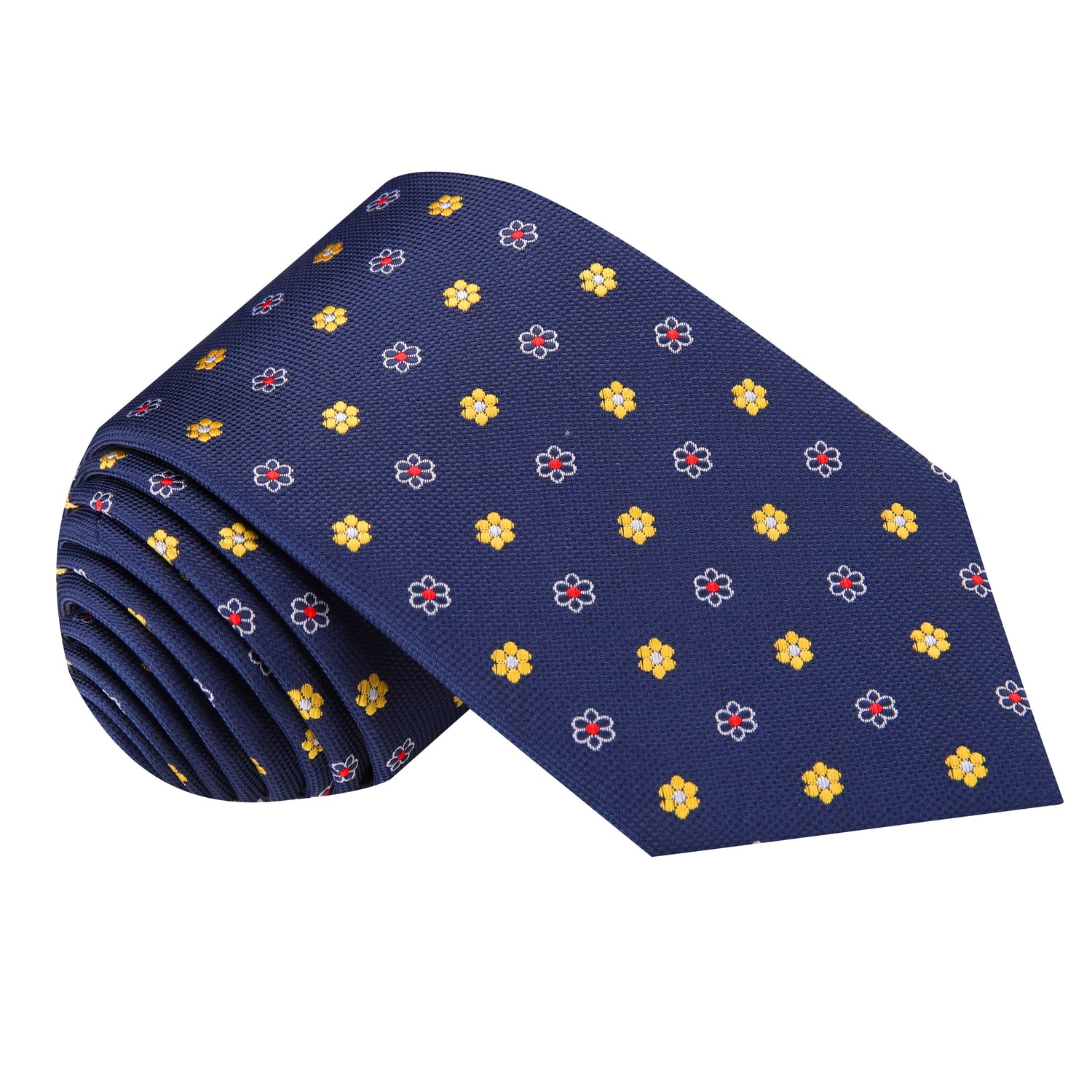 Blue, Yellow and Red Small Flowers Tie  