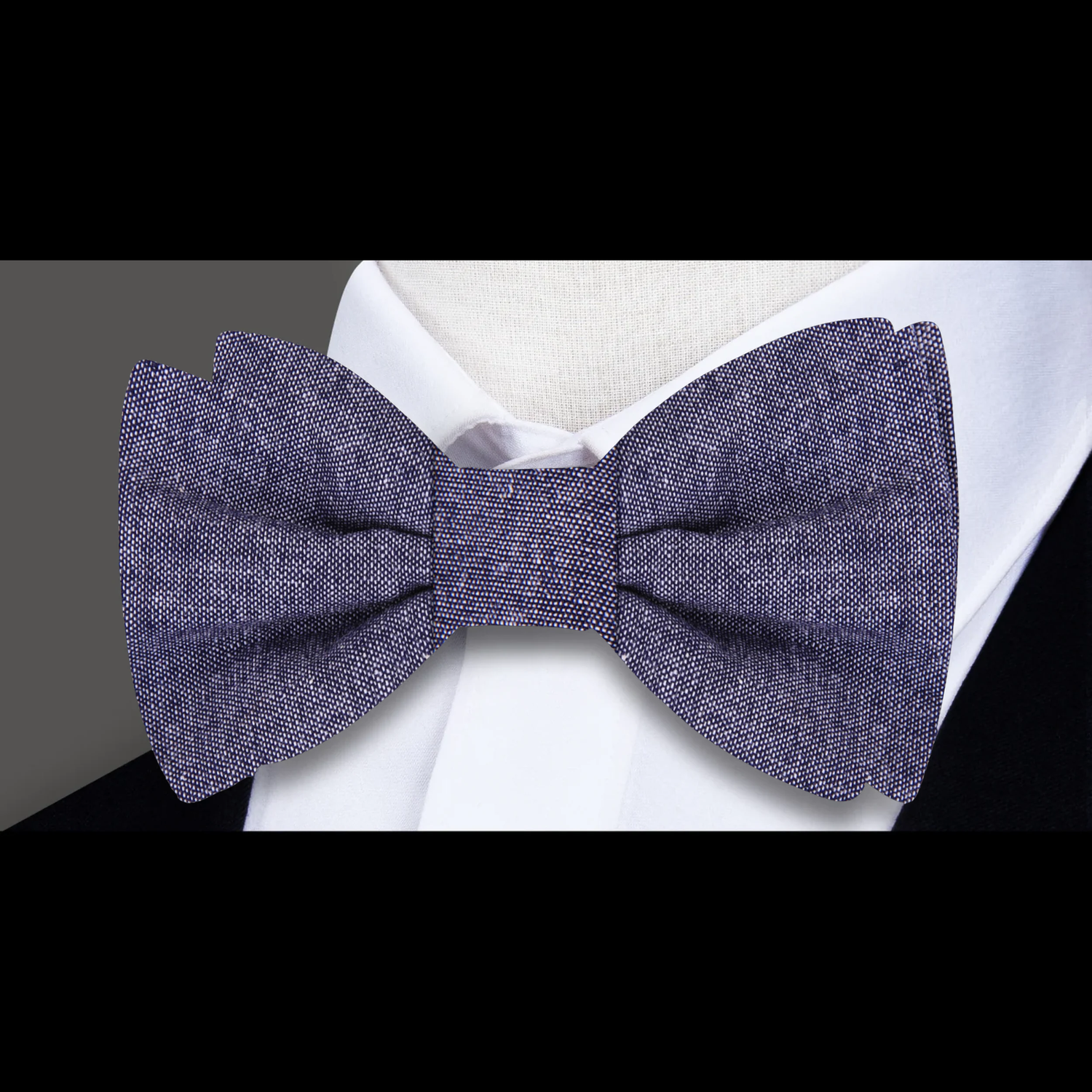 Deep Blue/White Fresh Linen Bow Tie  