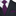 Black suit with a purple tie and pocket square
