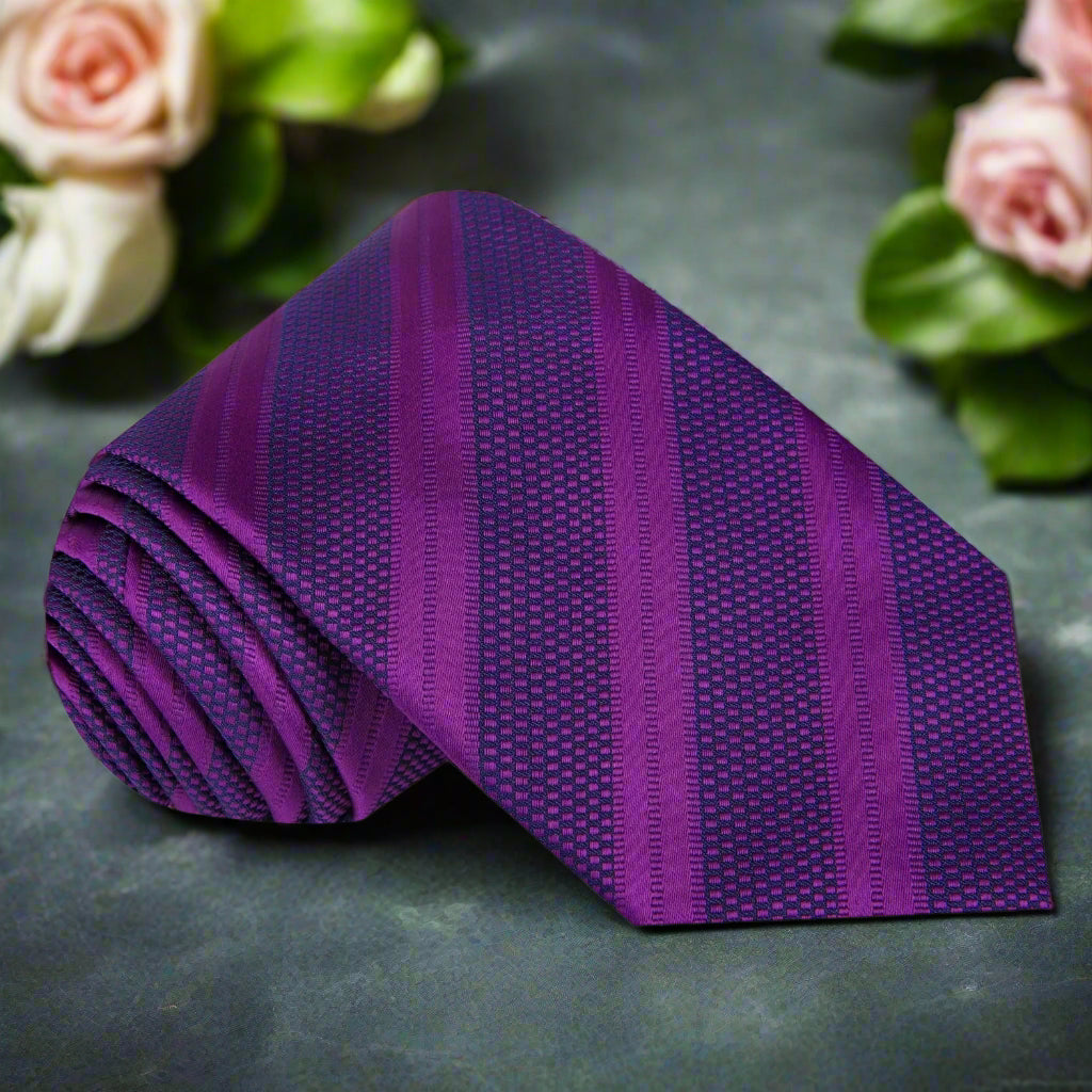 Purple striped tie