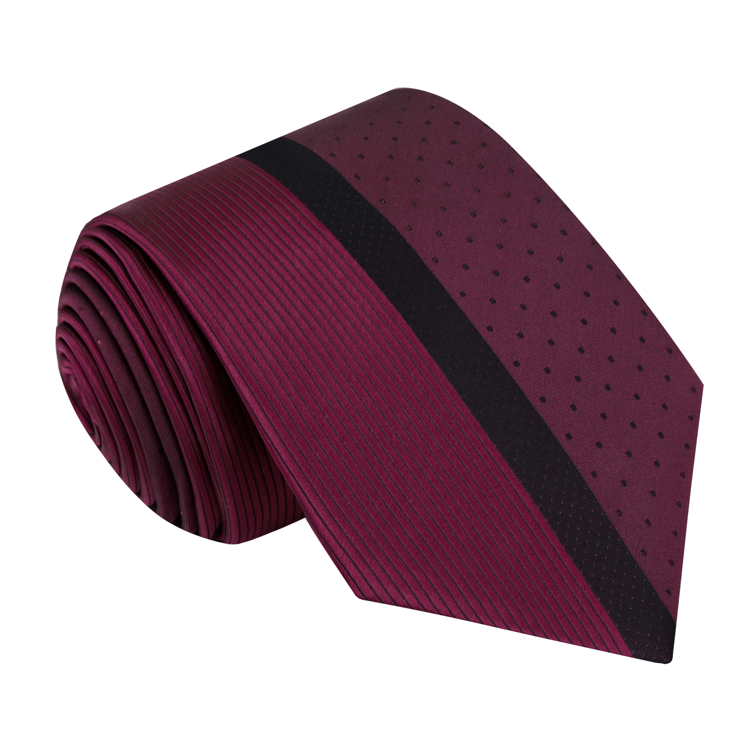 Burgundy and Black Lined Necktie 