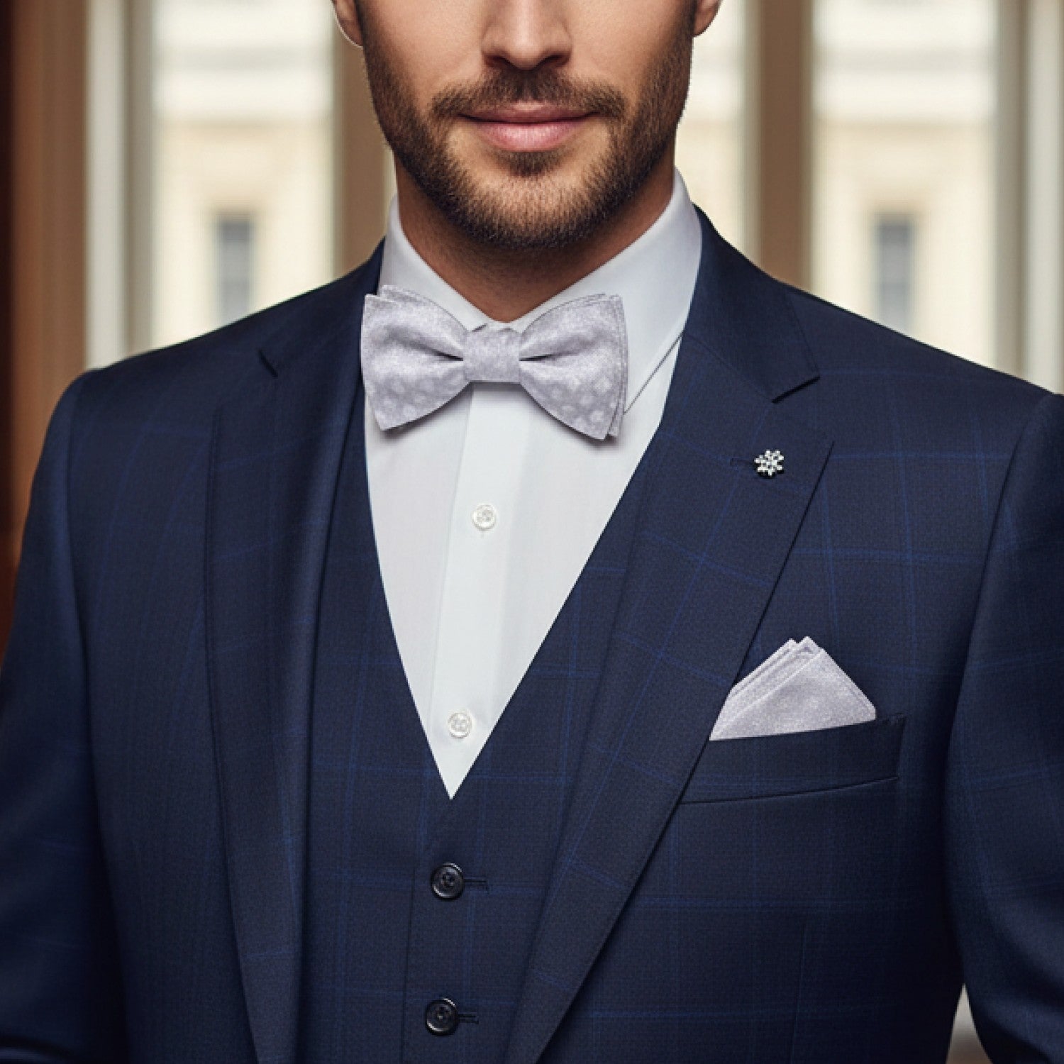 blue dress shirt with bow tie ASOS DESIGN satin shirt with pussybow tie neck in cornflower blue