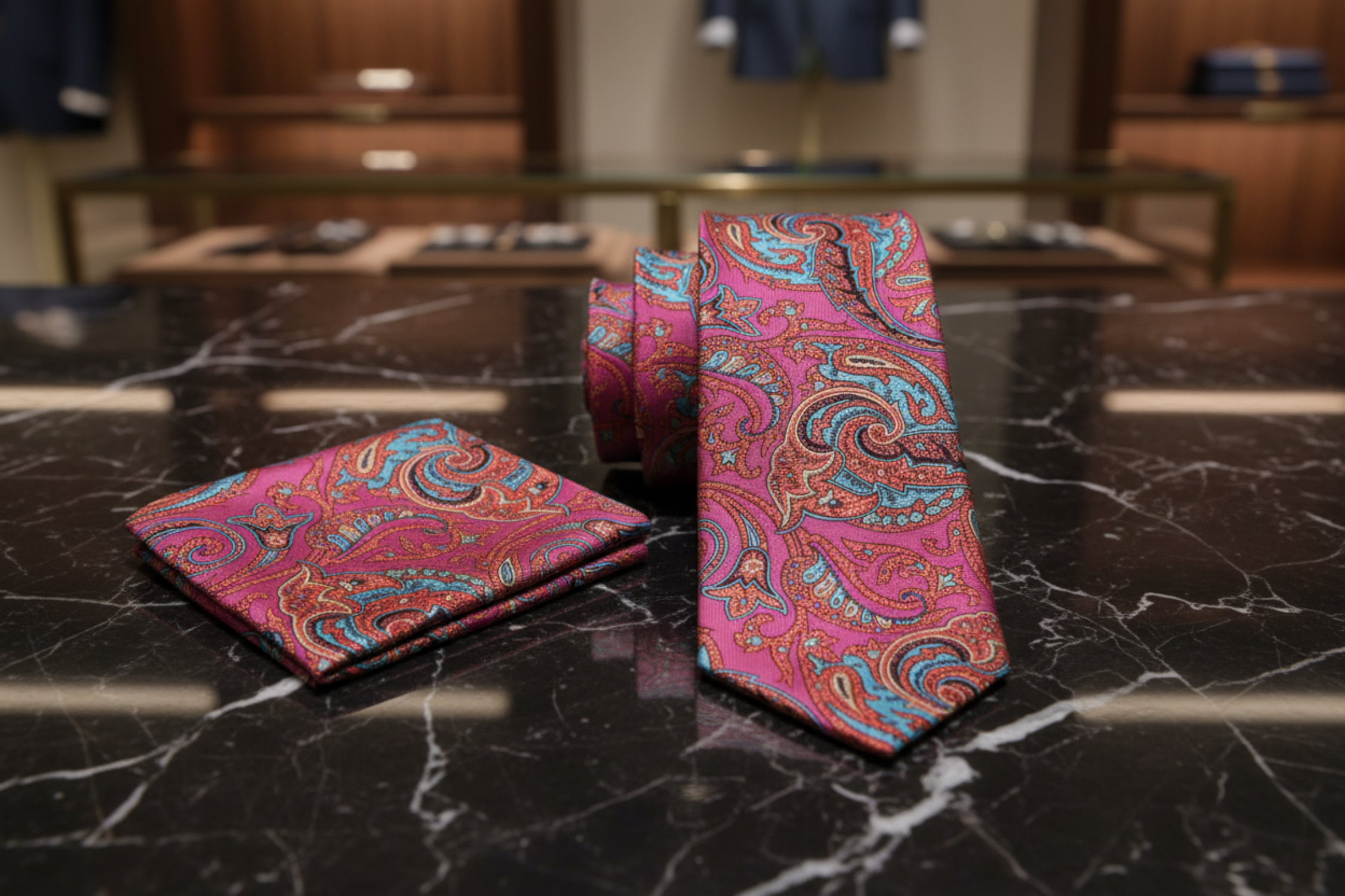 Intricate Paisley Necktie | Bold Colorways for Weddings & Events