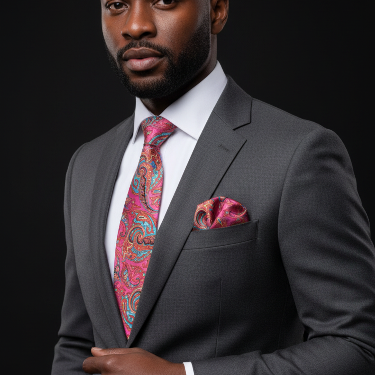 Intricate Paisley Necktie | Bold Colorways for Weddings & Events