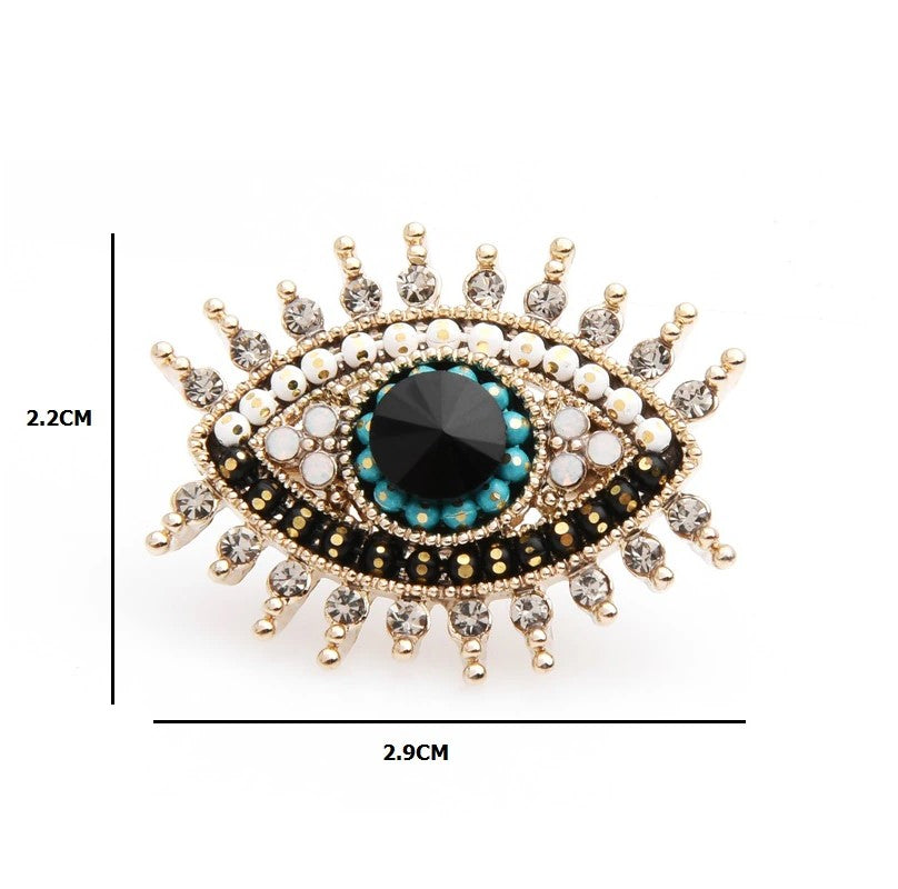 Dimensions: Eye Lapel Pin with Clear Stones