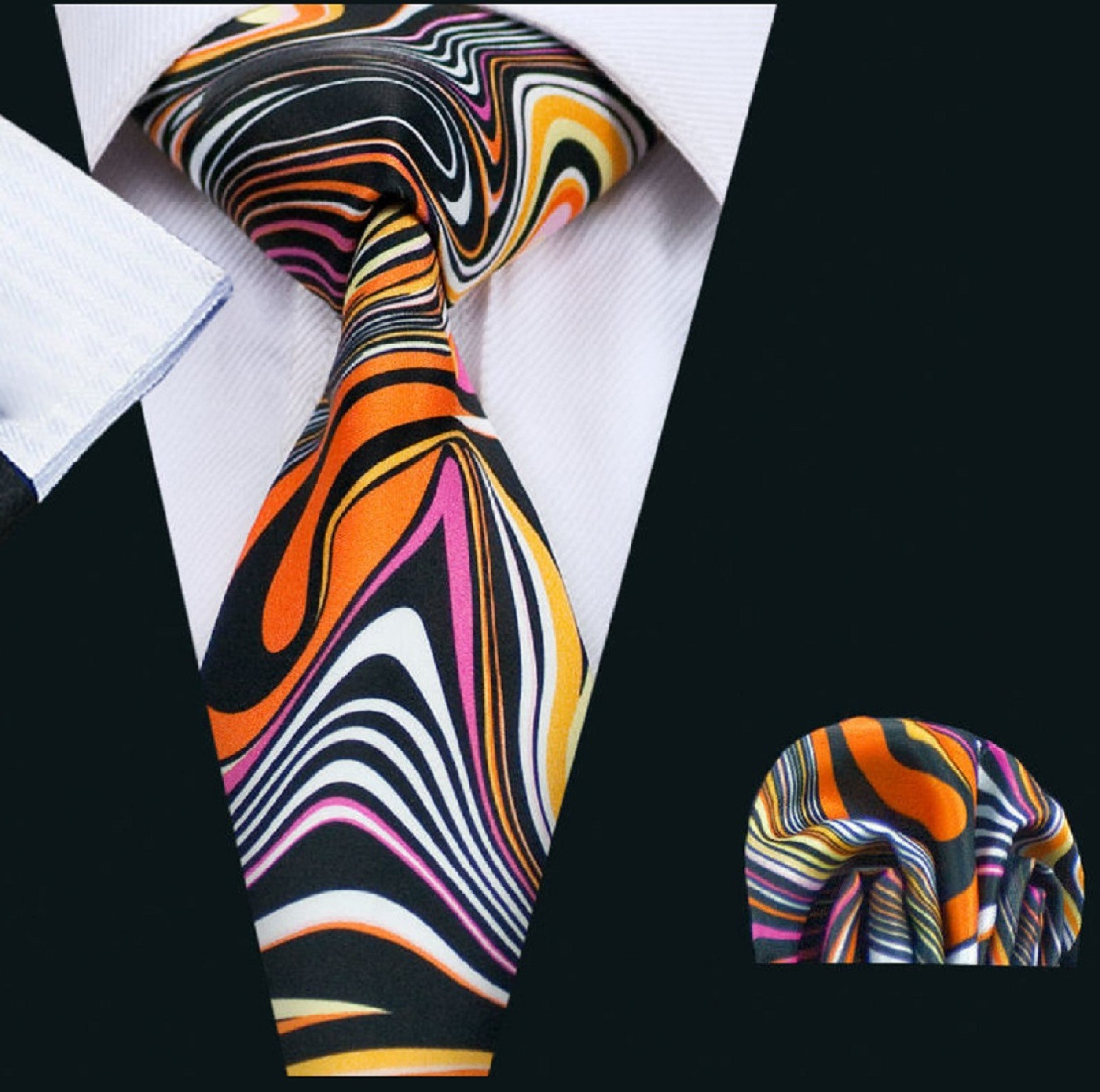 Abstract Necktie Designs Vintage Tie Oleg Cassini Mens Necktie Silk