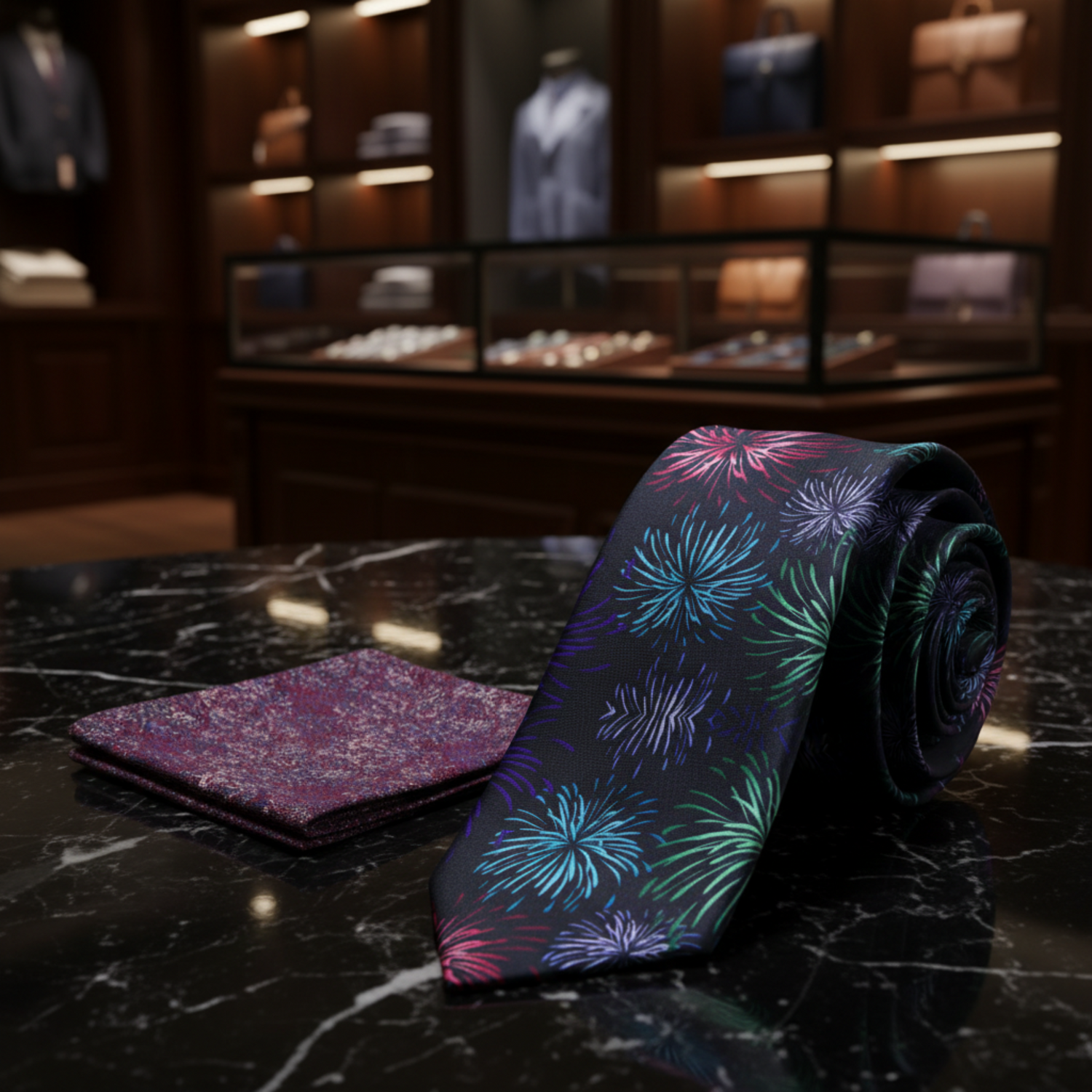 Fireworks Necktie | Sharp Tailoring, Full Celebration