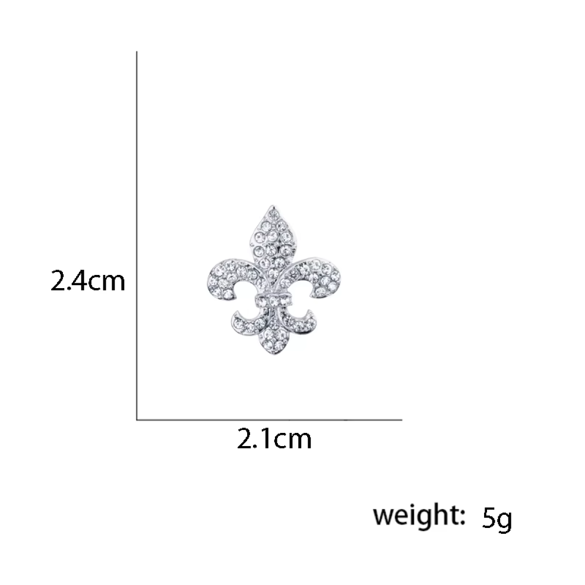 Silver Color Lapel Pin Dimensions