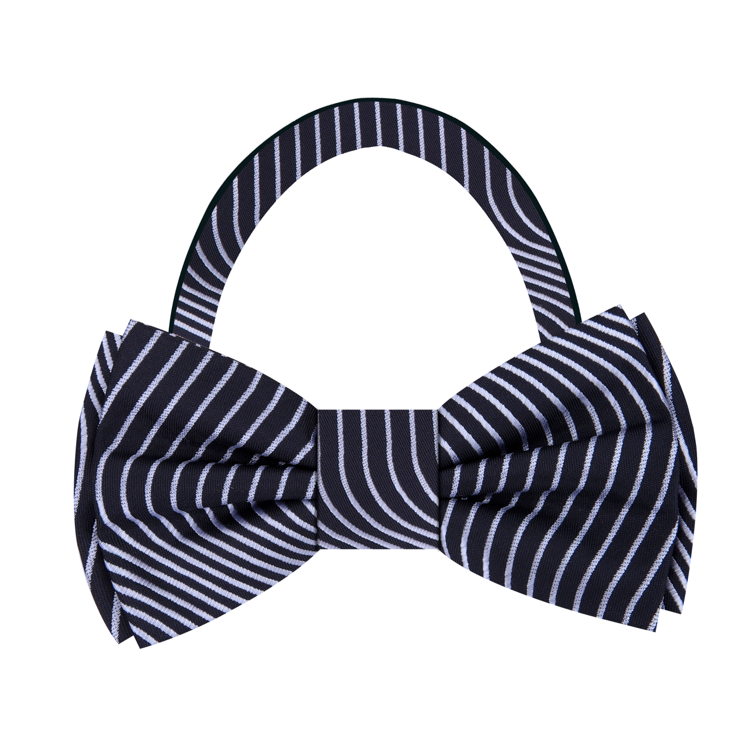Black, Light Grey Abstract Waves Bow Tie Pre Tied