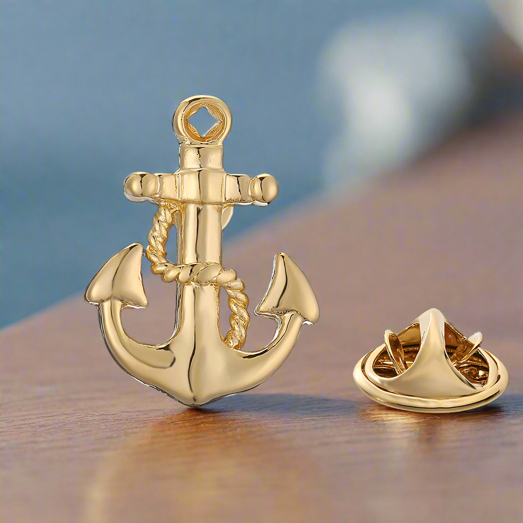 Gold Anchor Lapel Pin