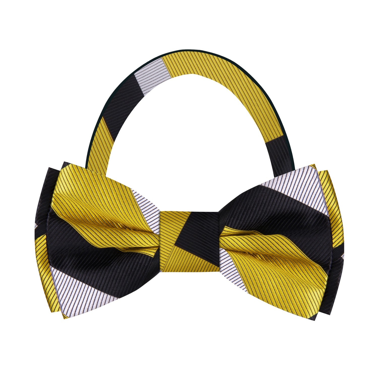 Gold Black Abstract Bow Tie Pre Tied