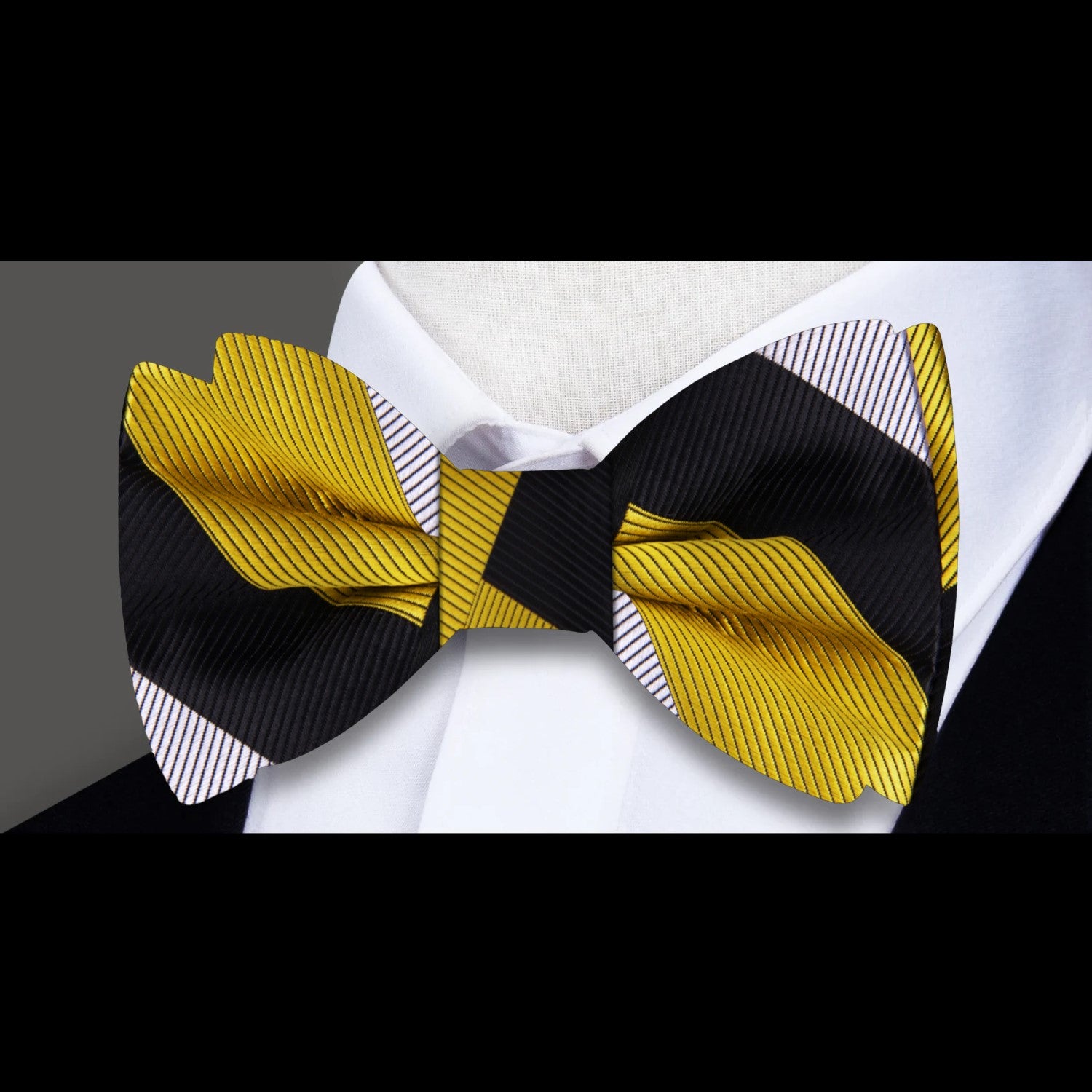 Gold Black Abstract Bow Tie