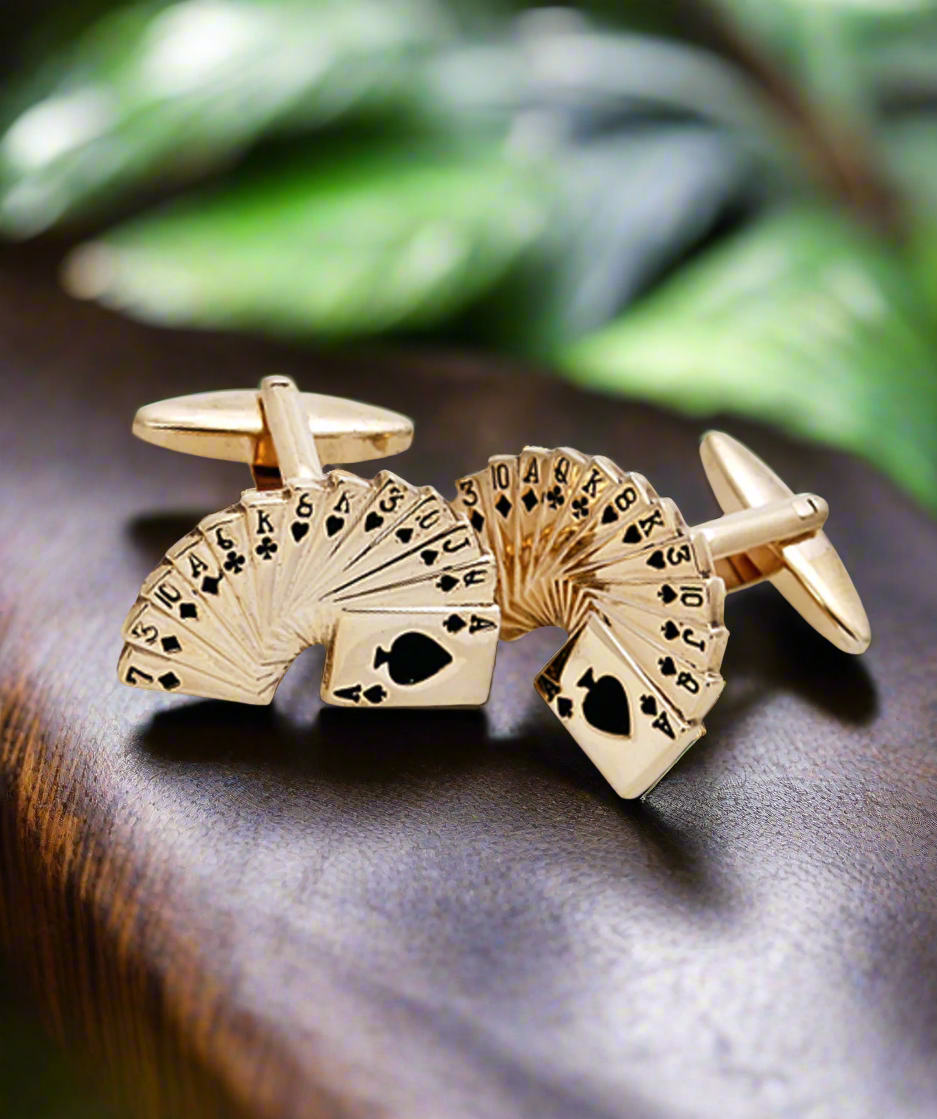 gold colored cufflinks