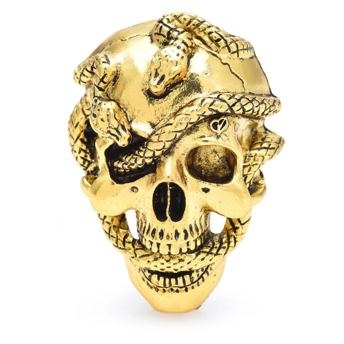 Gold Colored Skull and Snake Lapel Pin
