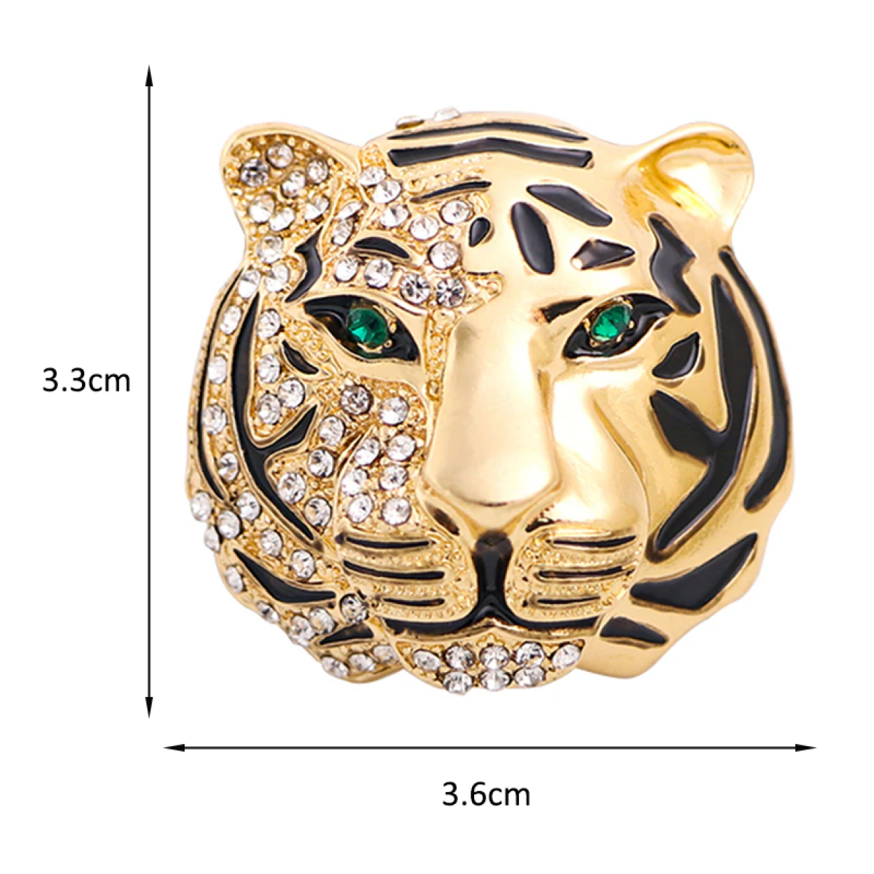 Dimensions: Metallic Gold Tiger Head Lapel Pin