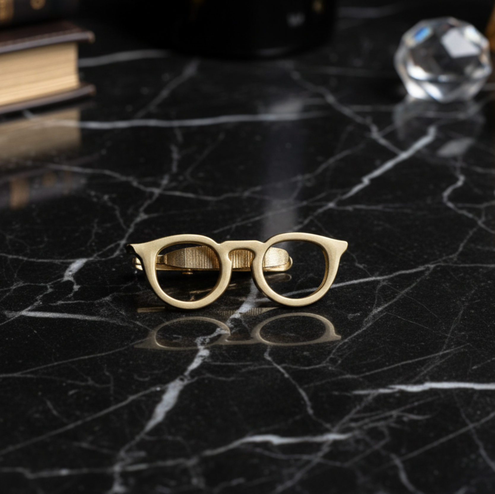 Glasses Tie Clip | Red, Black, Gold or White | Zinc Alloy | 2.3” x