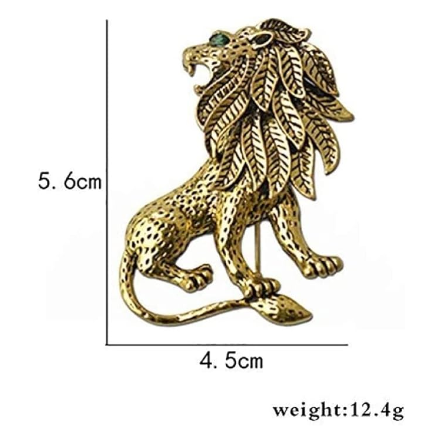 Gold Lion Brooch Dimensions