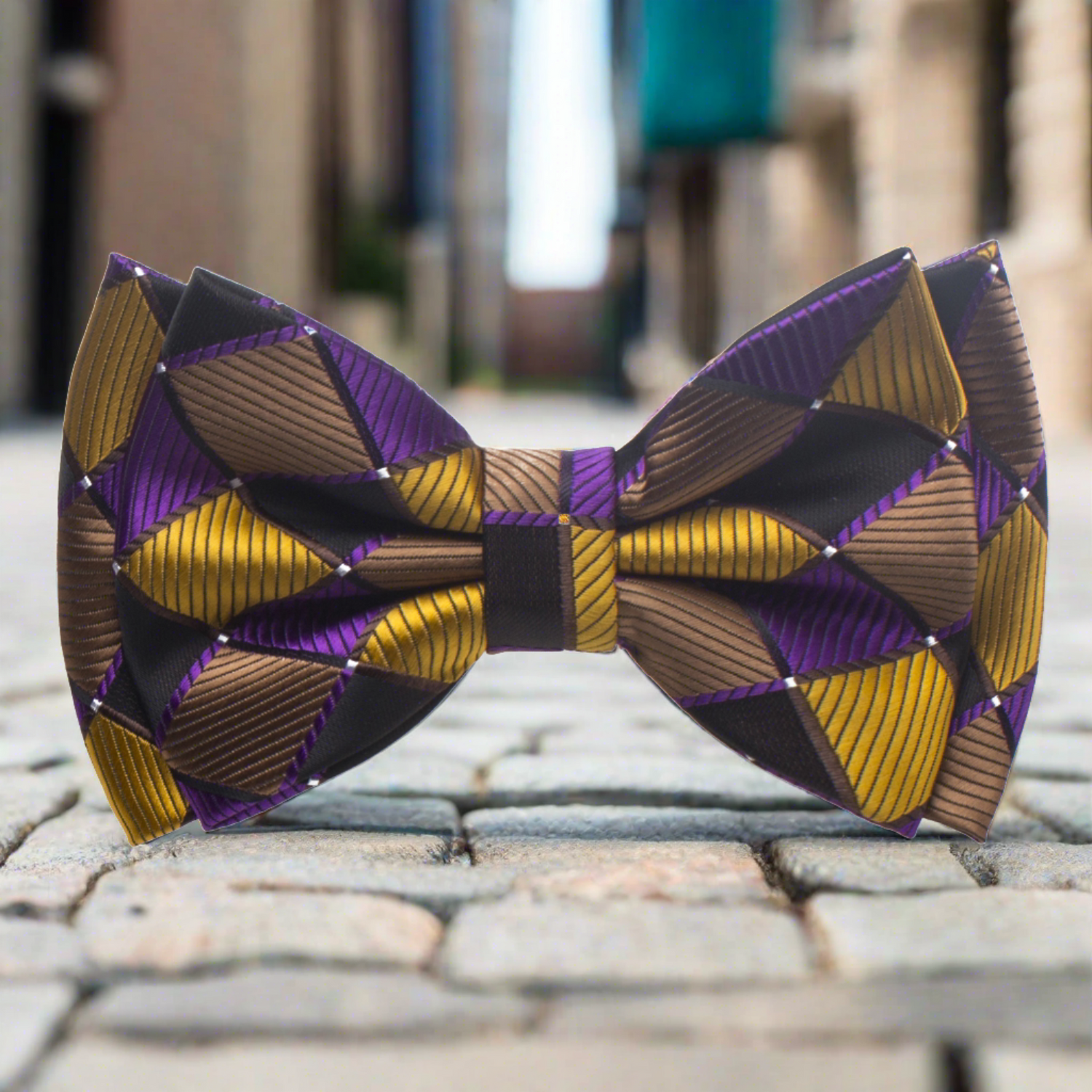 Purple Gold Bow Tie
