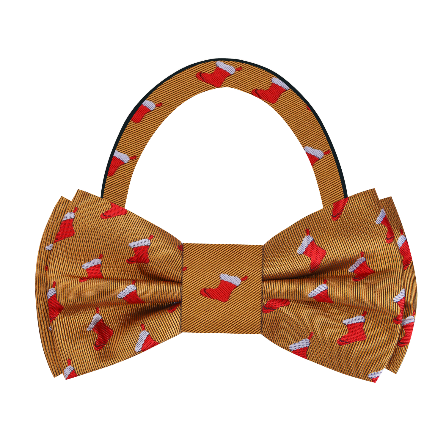 Gold Red Stockings Bow Tie Pre Tied