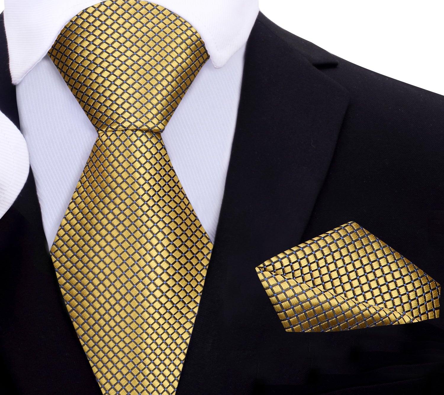 Gold Geometric Tie and Square
