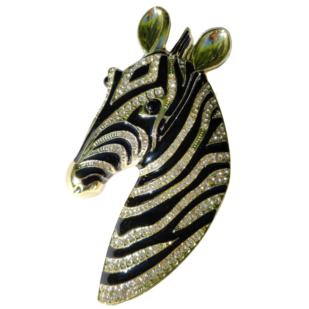 View 2: Pale Gold Zebra Lapel Pin