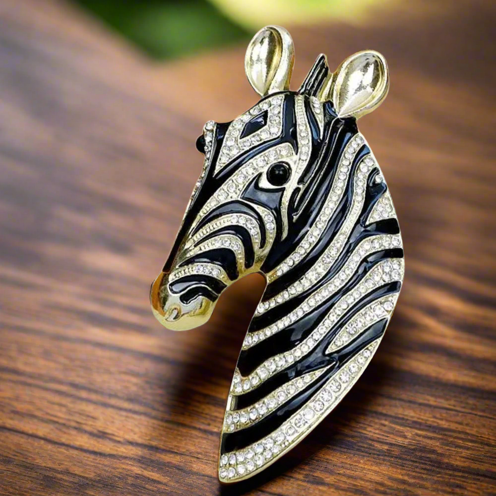 Pale Gold Zebra Lapel Pin