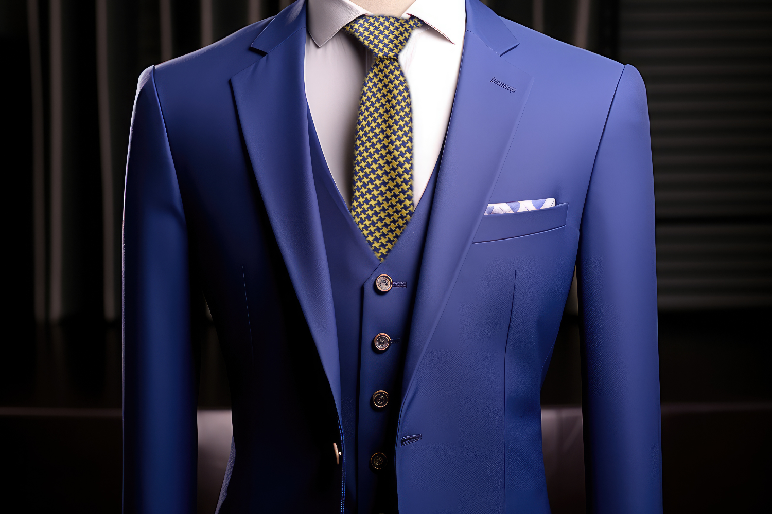 Navy Blue & Gold Bull Run Necktie