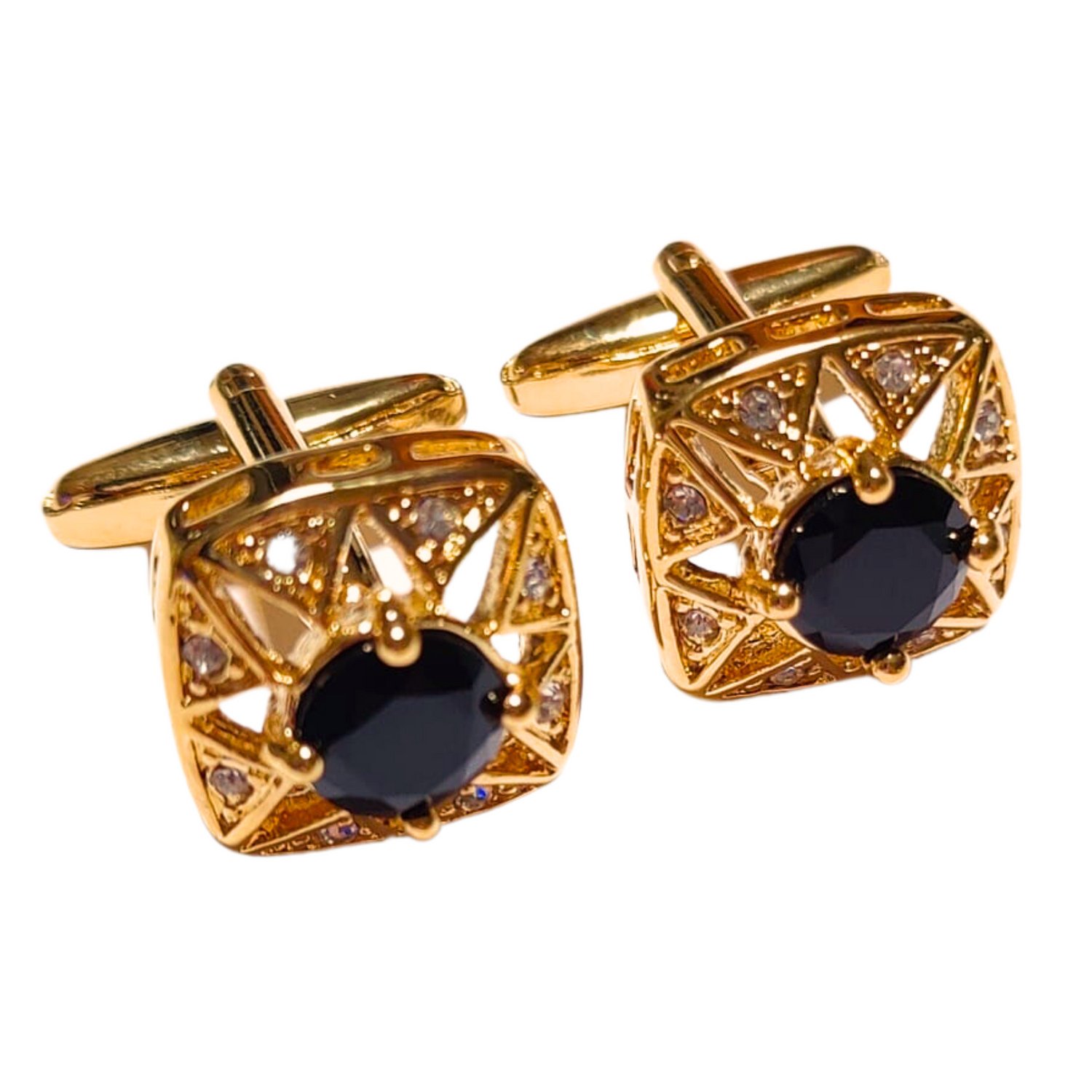 Gold with Black Stone Royal Cufflinks