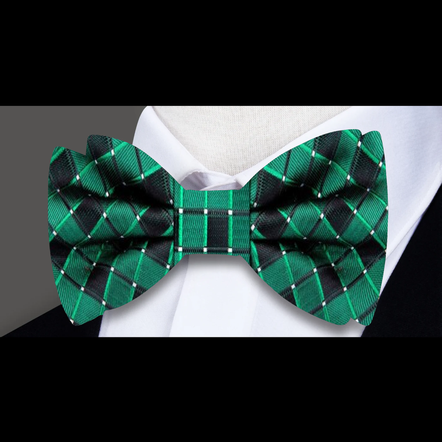 Green Check Bow Tie