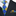 Blue and yellow checkered tie with matching pocket square on a suit jacket
