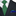 Green patterned tie and blue pocket square on a black suit jacket