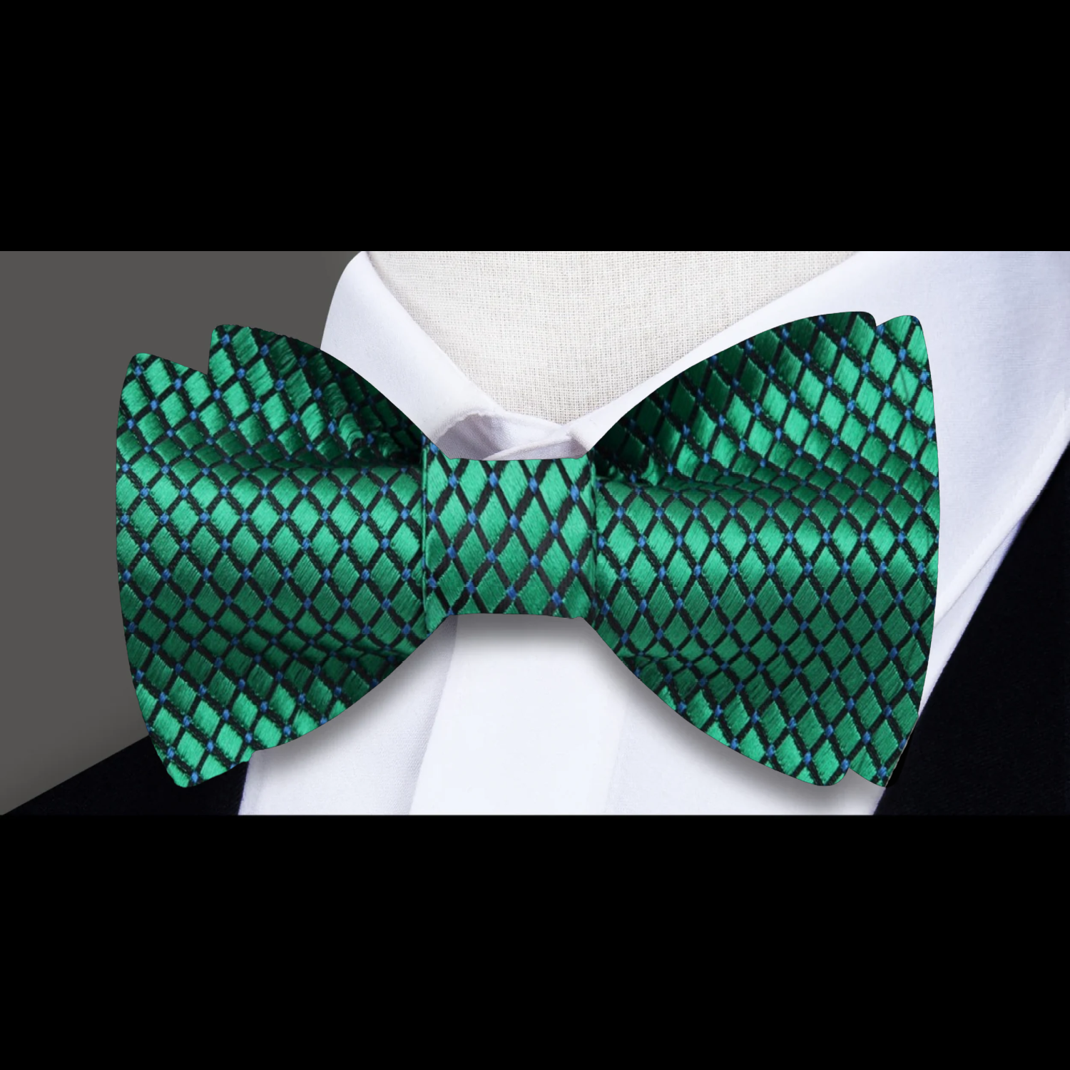 Green Check Bow Tie