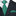 Green patterned tie and matching pocket square on a black suit jacket