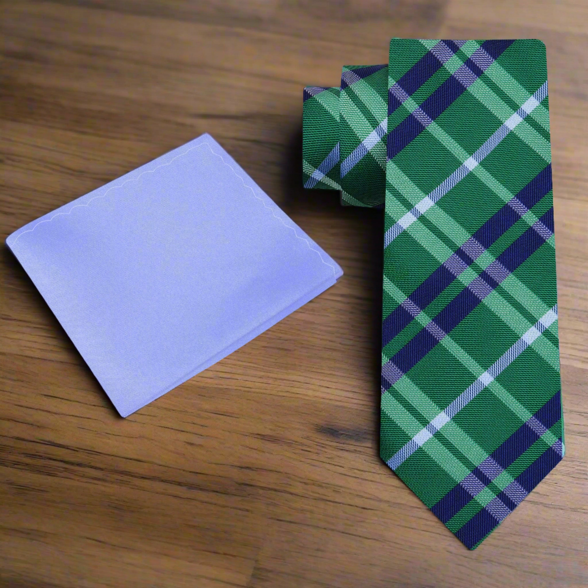 Green Giza Plaid Necktie
