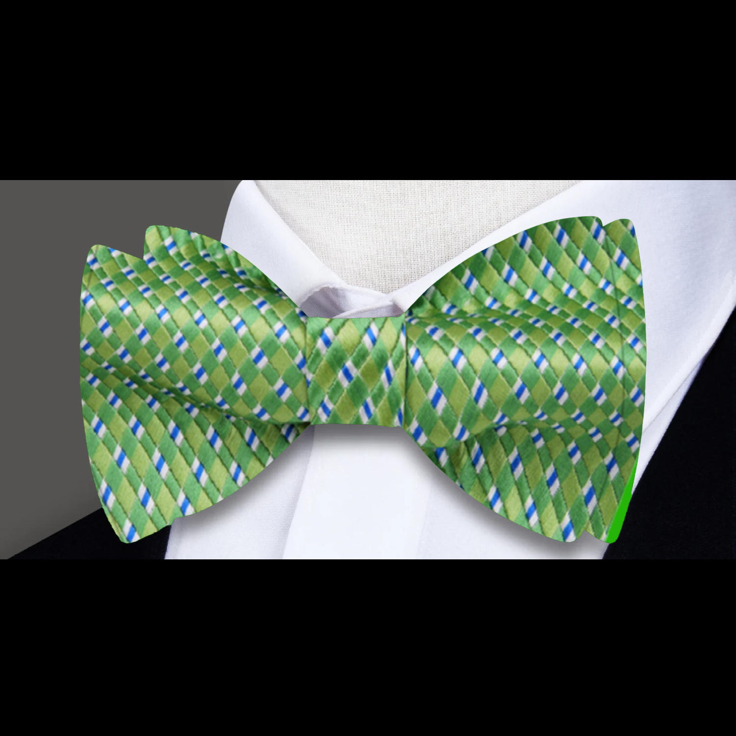 Green and Blue Bow Tie Pre Tied
