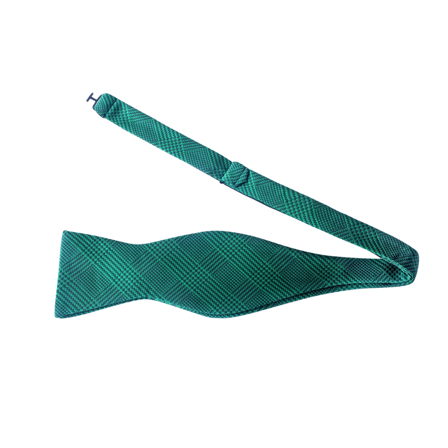 Green Plaid Self Tie Bow Tie Self Tie