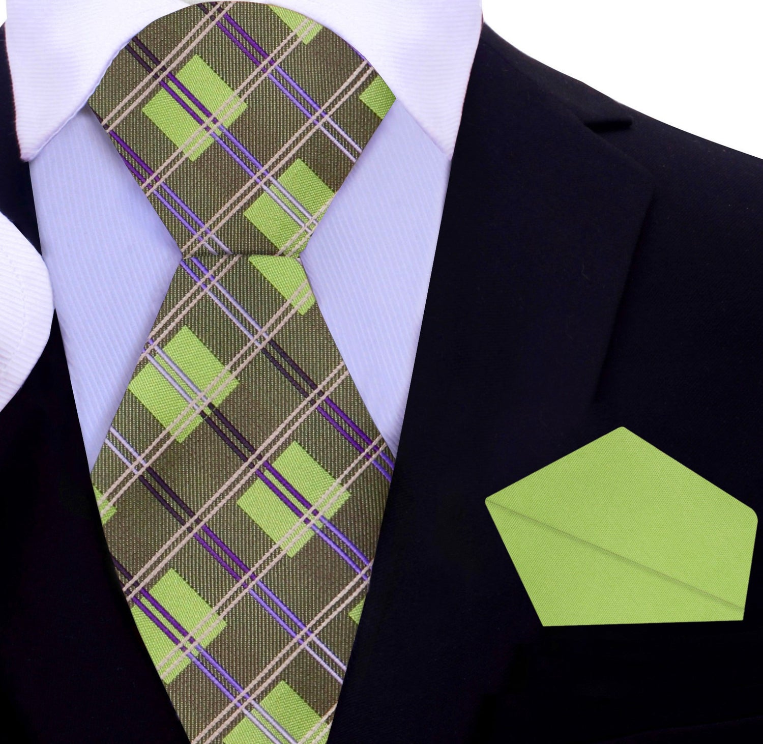 Green Argyle Tie and Light Green Square