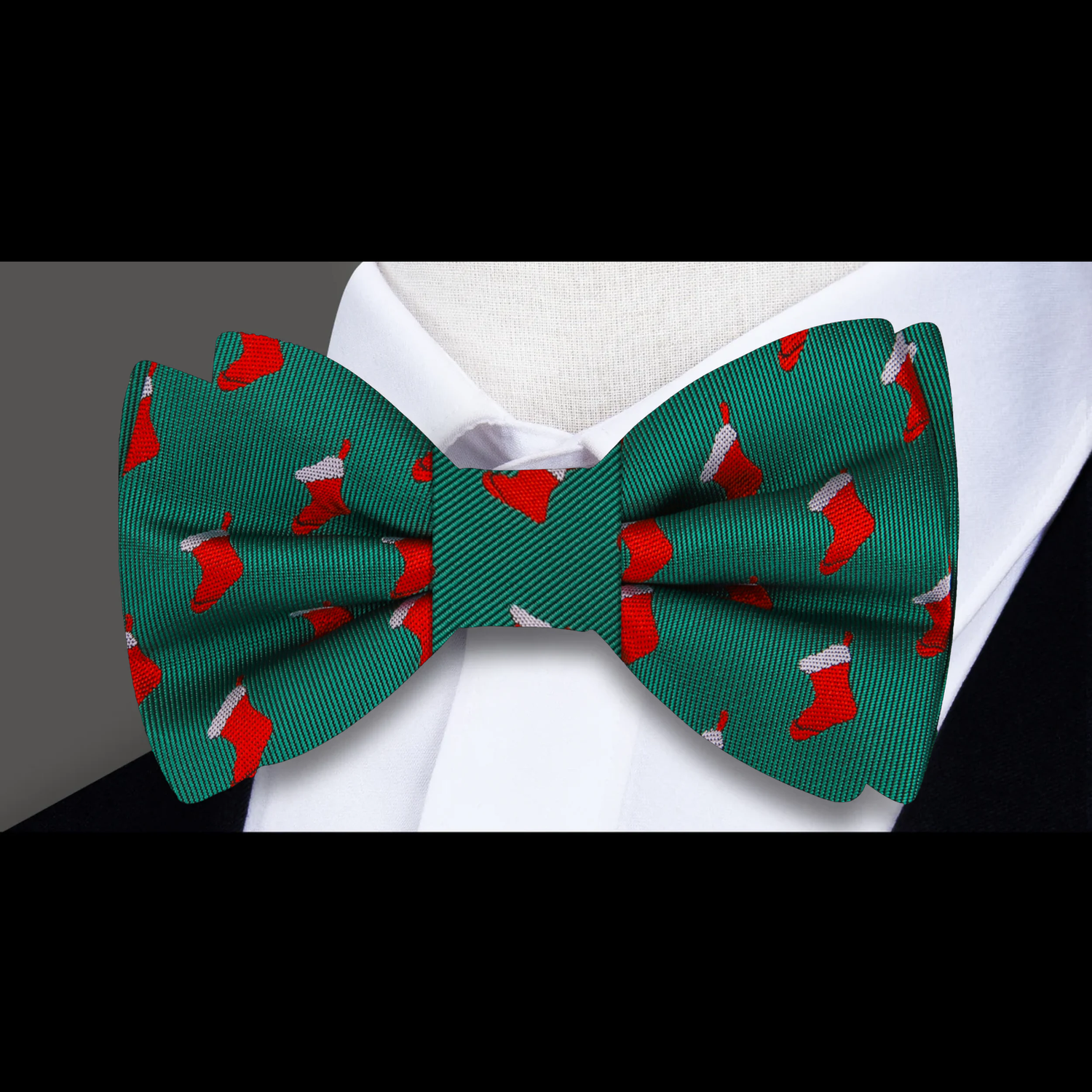 Green, Red Stockings Bow Tie 