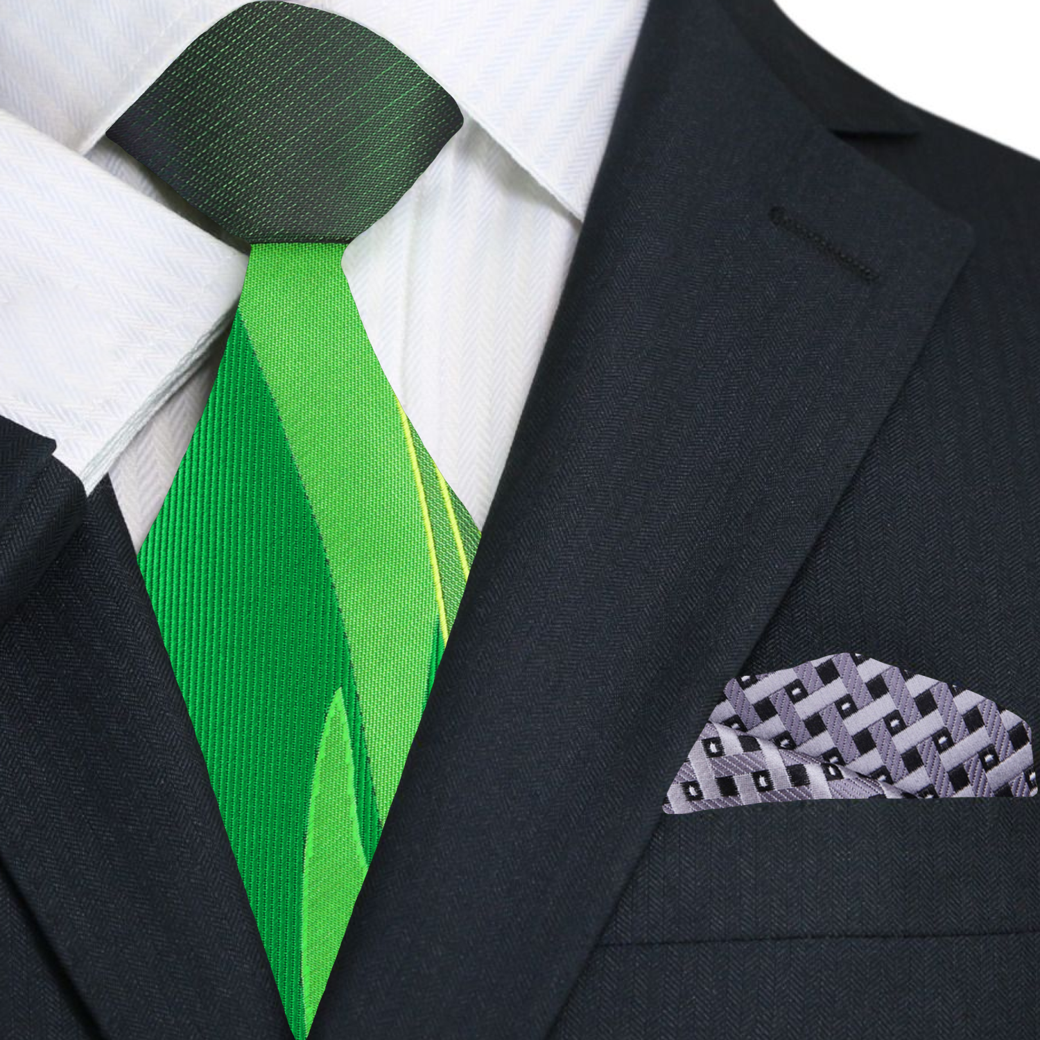 Green Seam Route Tie and Accenting Square 12