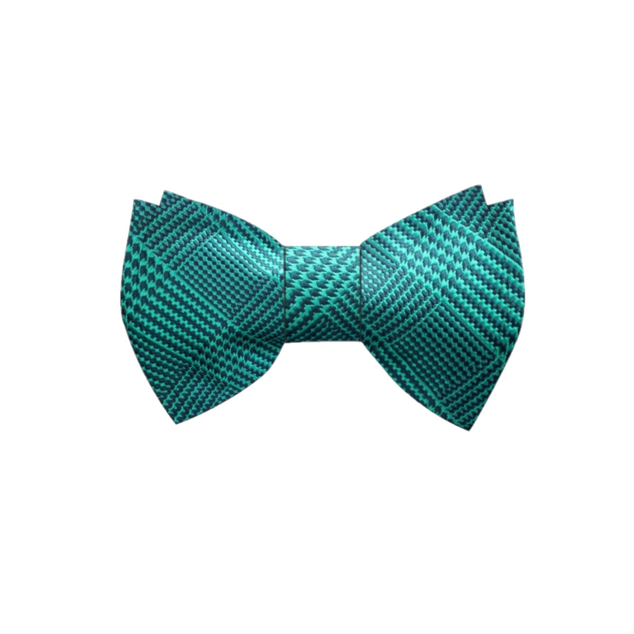 Pre Tied Green Plaid Self Tie Bow Tie