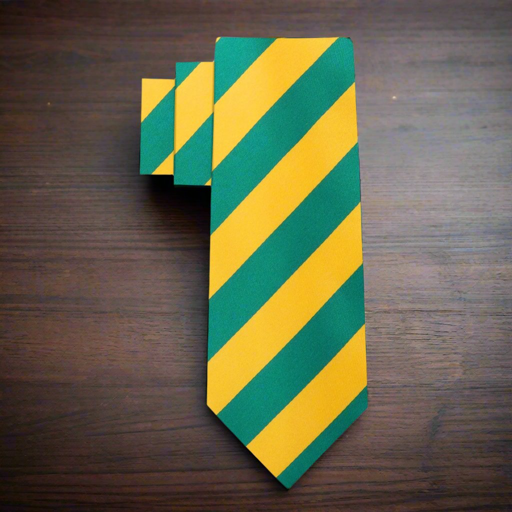 Alt View: Green and Yellow Stripe Necktie