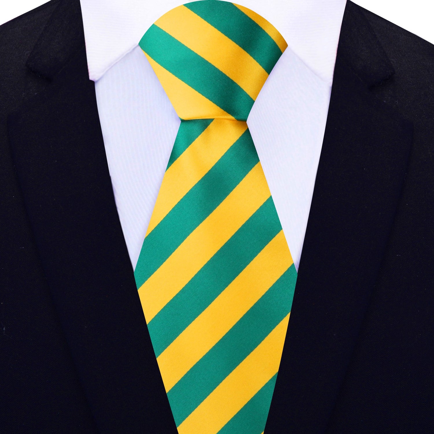Green and Yellow Stripe Necktie