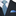 Blue and green striped tie with a white, blue paisley pocket square on a black suit jacket.