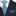 Blue and green striped tie and pocket square on a black suit jacket.